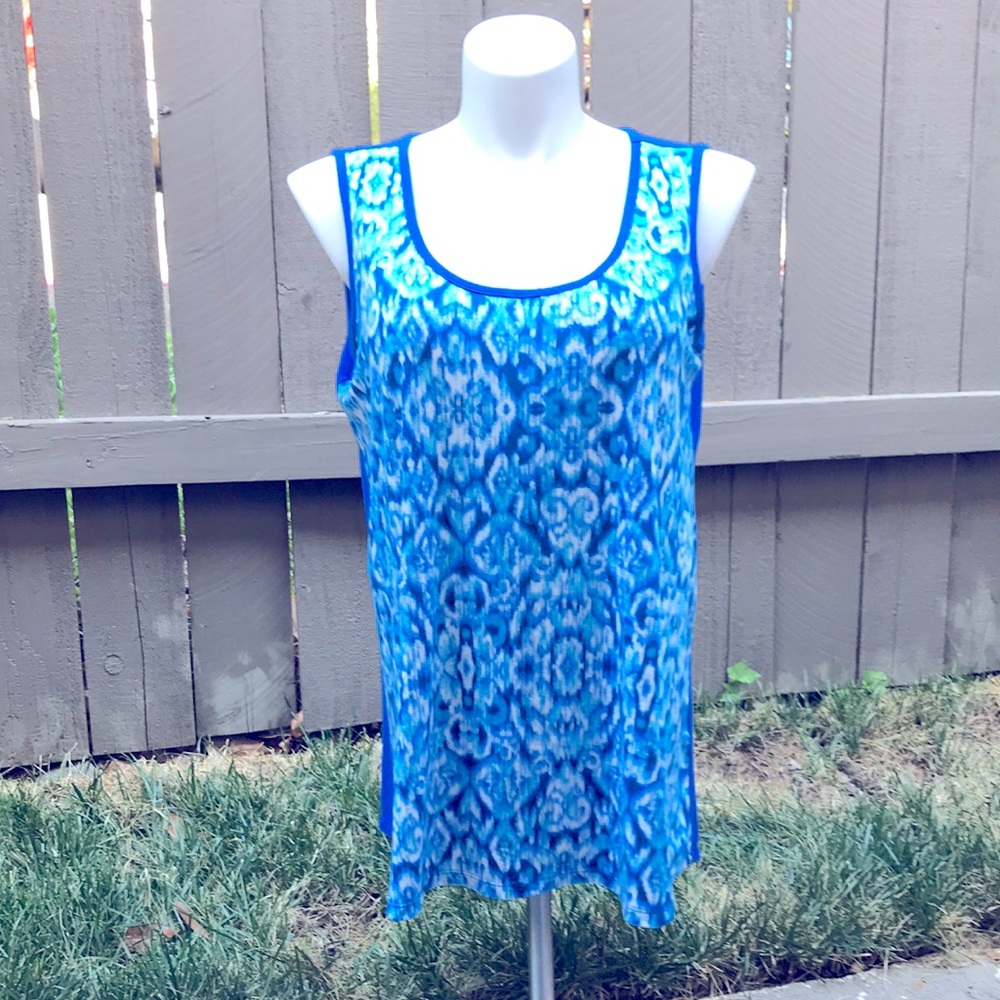Blue and white tank top